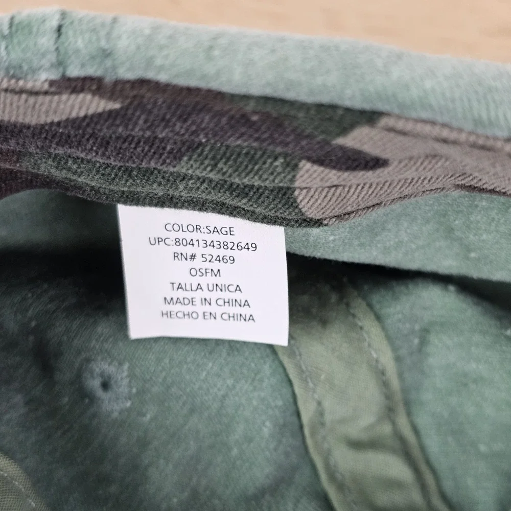 Day Off Slideback Baseball Cap Green One Size‎ Adjustable Embroidered Camouflage